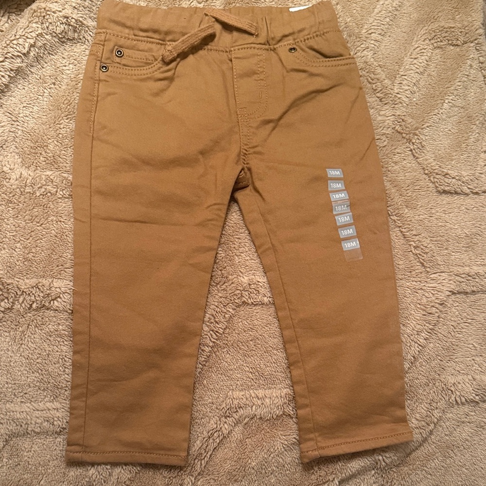 Toddler Brown Stretch Pull-On Pants